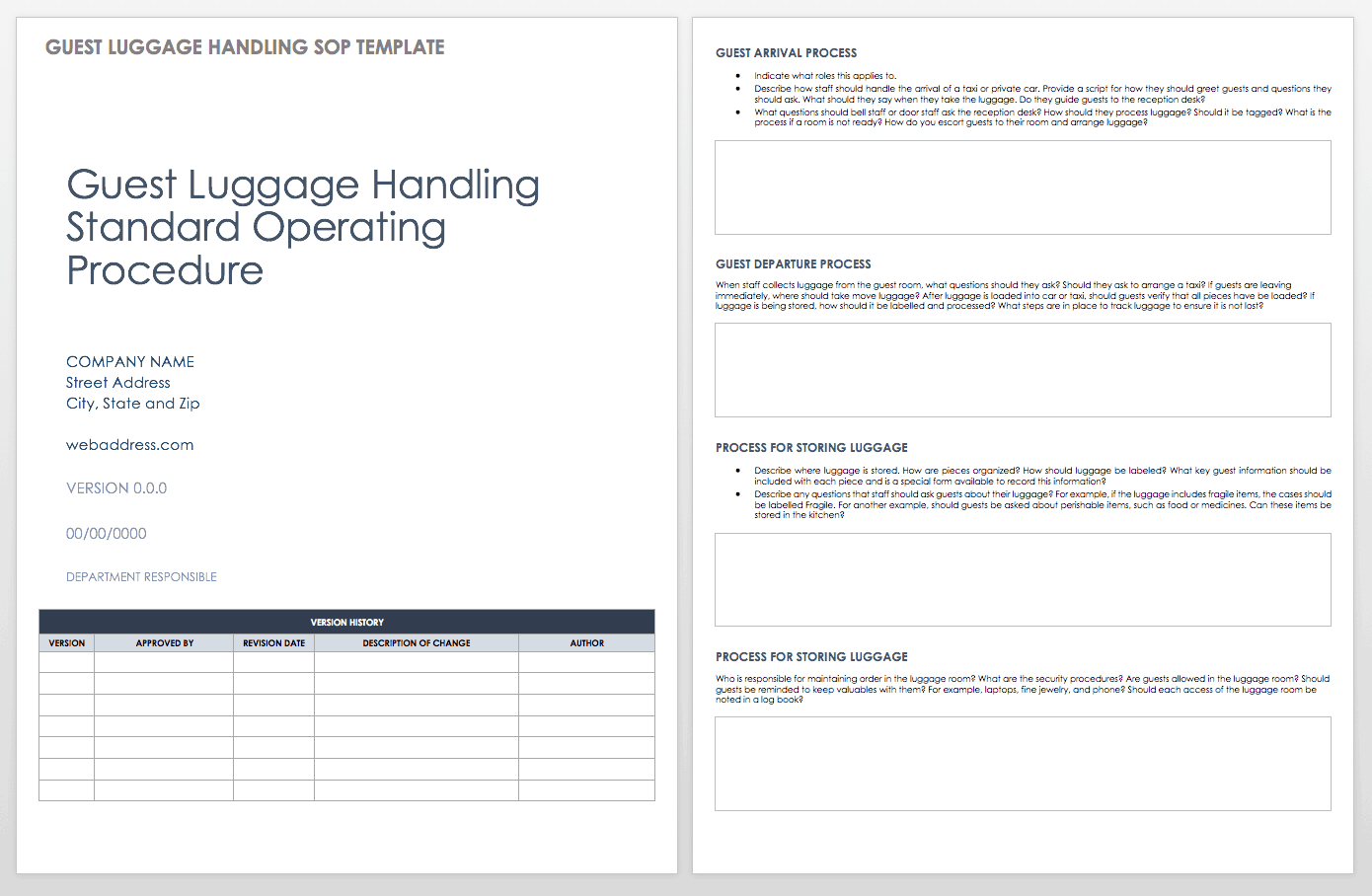 Standard Operating Procedures Templates Smartsheet