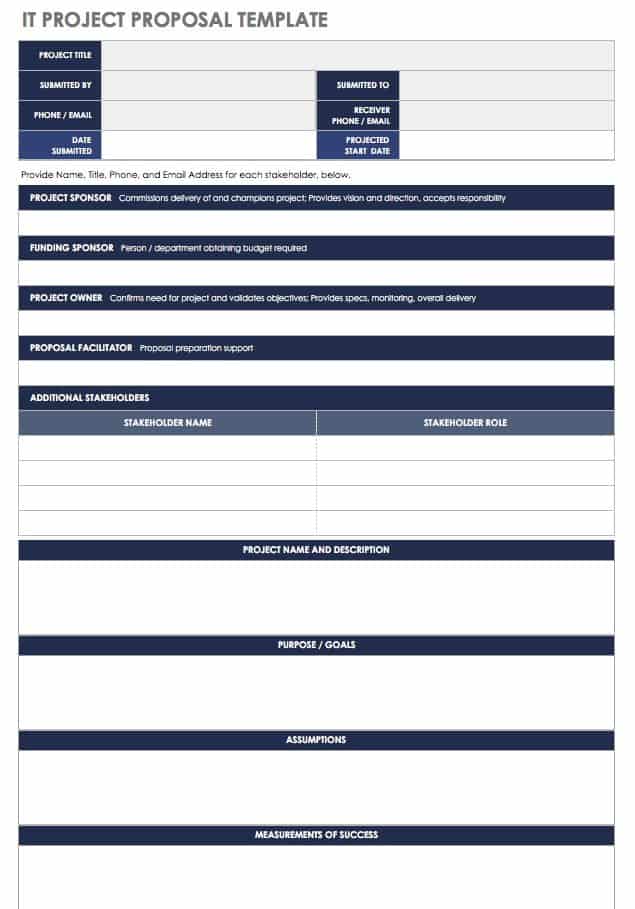 One Page Project Proposal Template Free