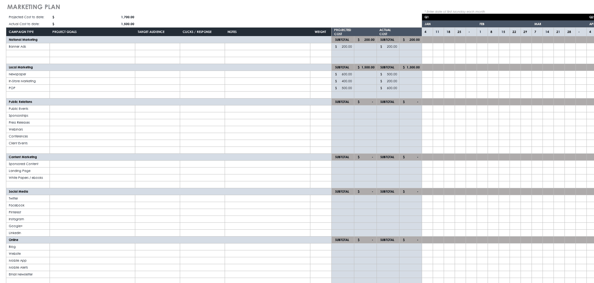 Free Marketing Plan Templates for Excel | Smartsheet