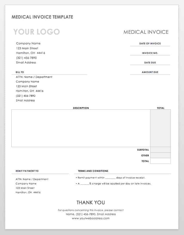 Medical Bill Template Word