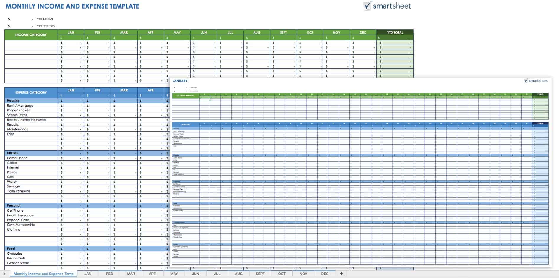 expense sheet for taxes