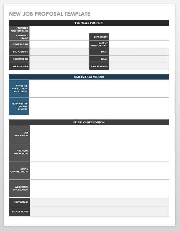 Free Job Proposal Templates Smartsheet