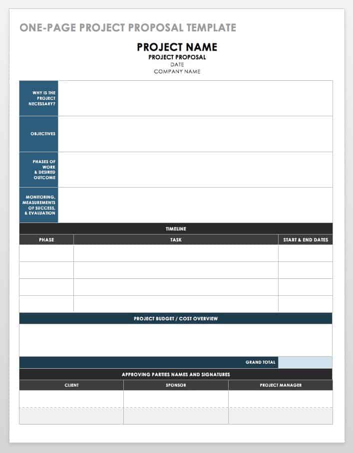 One Page Project Template