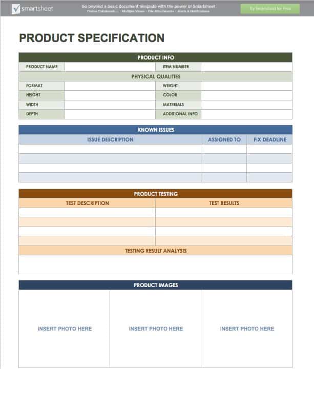 Product Specification Template