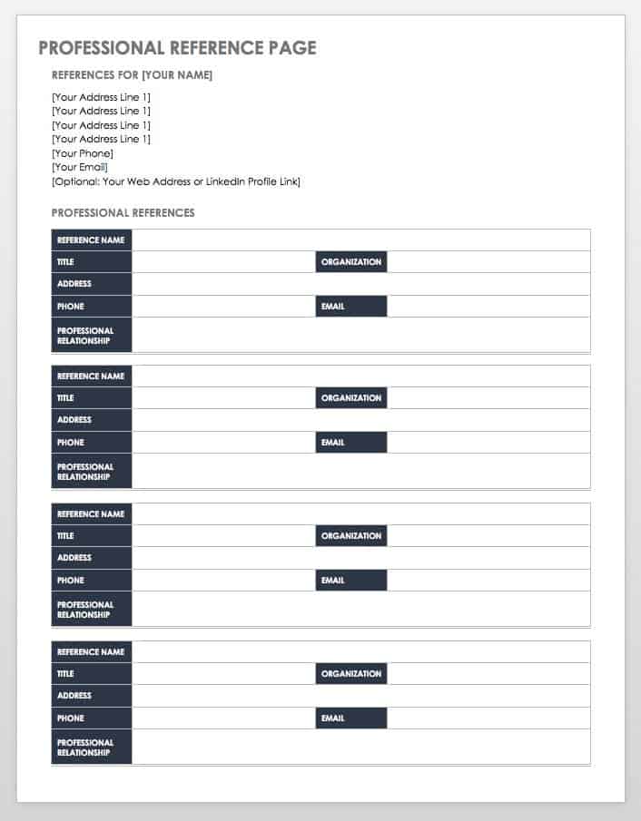 Free Reference List Templates | Smartsheet