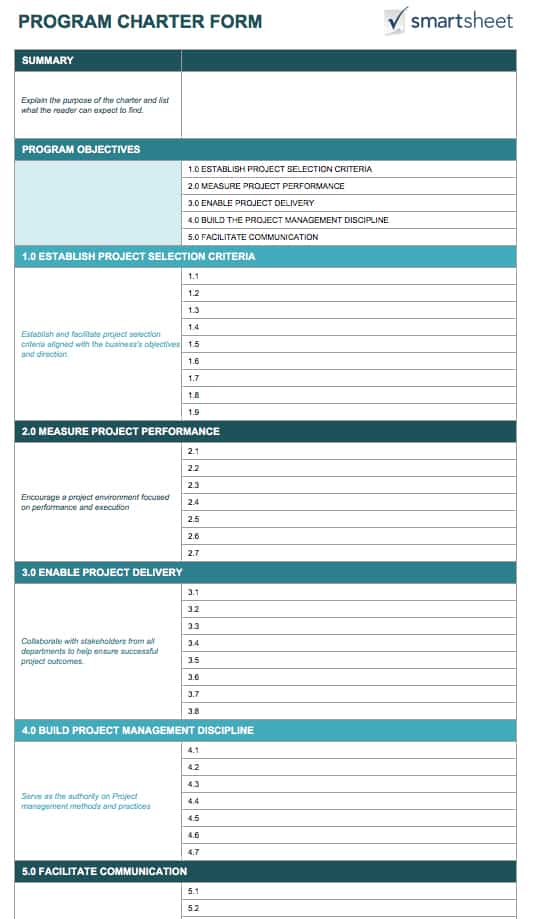 14 Free Program Management Templates Smartsheet