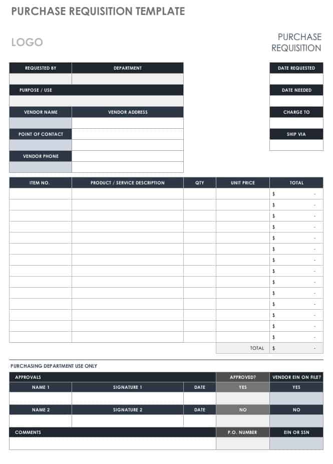Purchase order report template