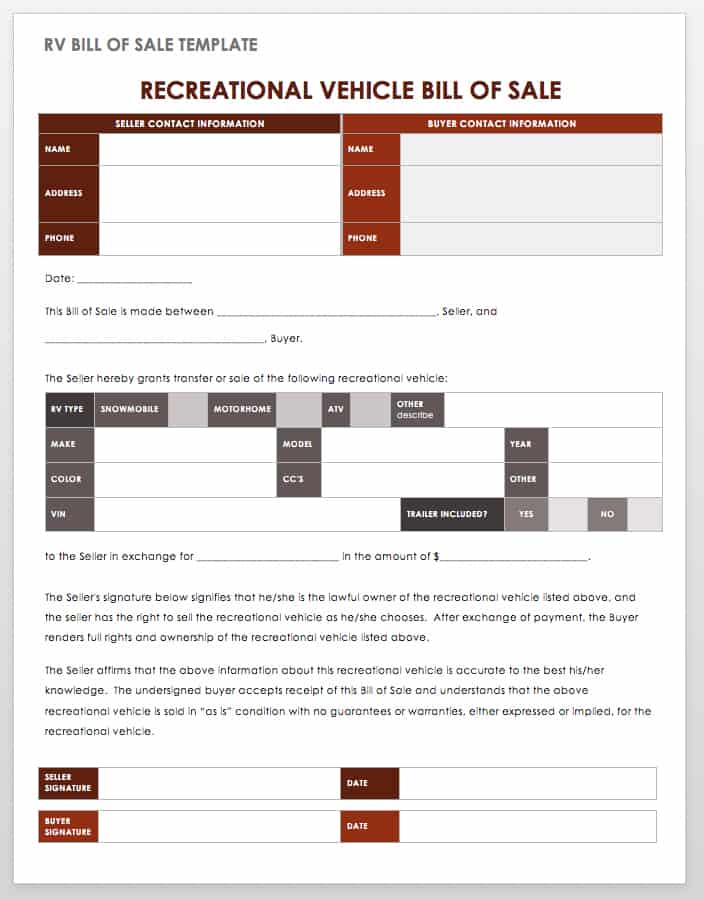 15 Free Bill of Sale Templates Smartsheet