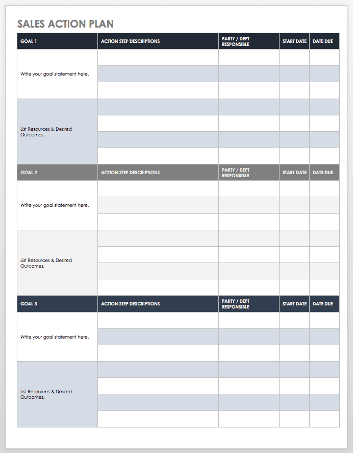 Word Sales Plan Template