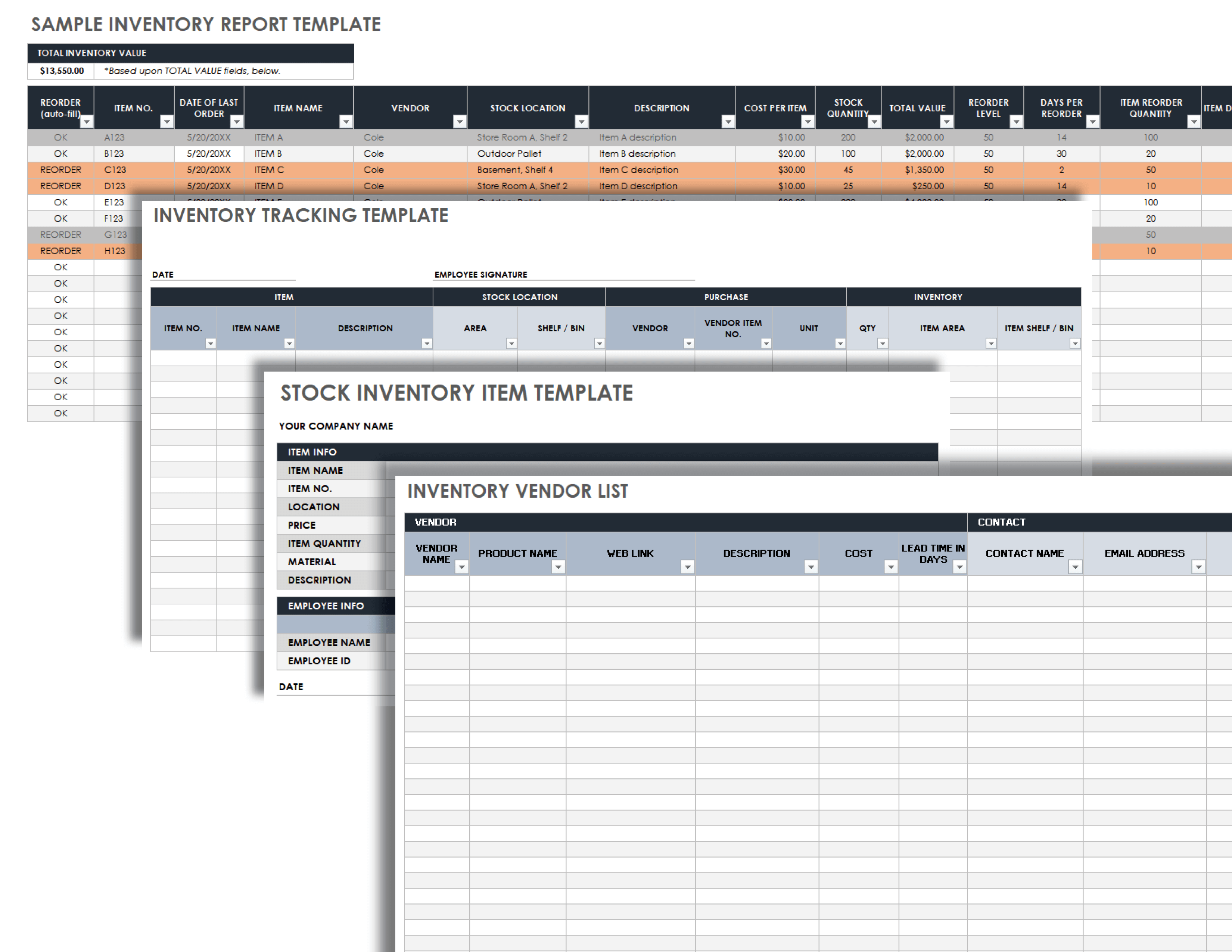 Sample inventory report template