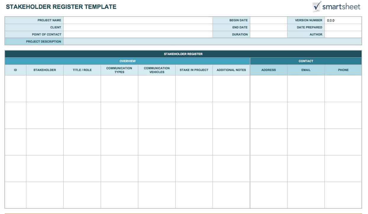 Free Stakeholder Analysis Templates Smartsheet