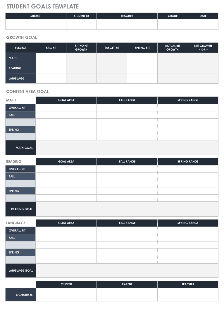 Free Goal Setting and Tracking Templates | Smartsheet