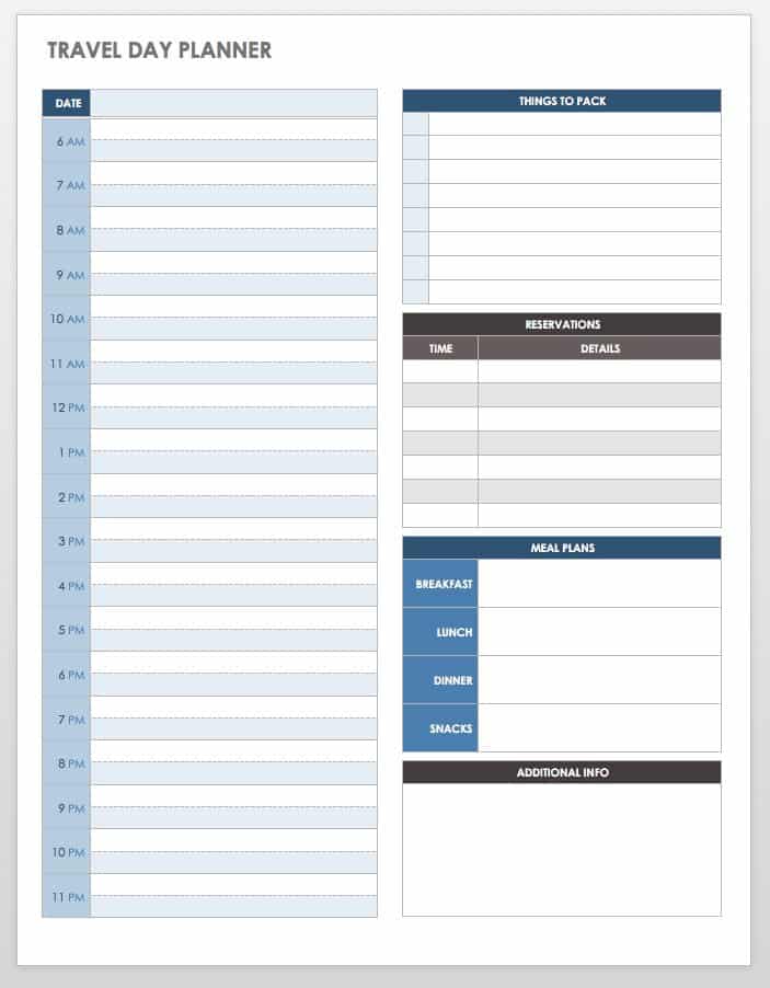 Family Vacation Planner Excel Template Excel Templates