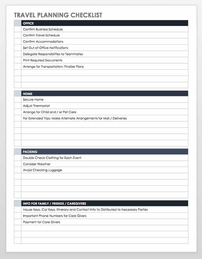 Free Itinerary Templates