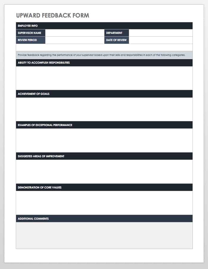 Upward Feedback Form Template 