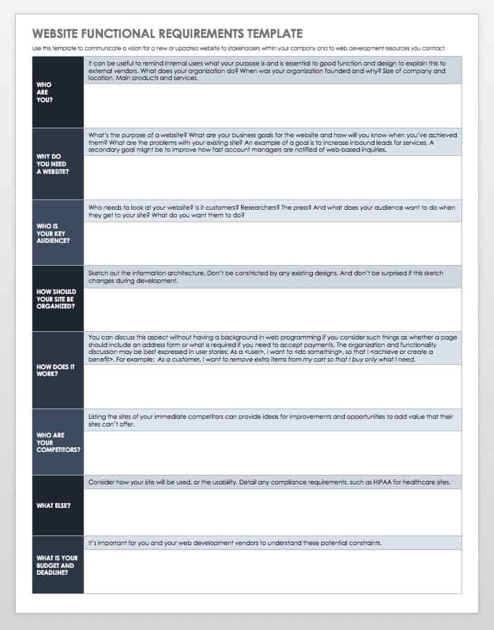 Agile Functional Specification Template