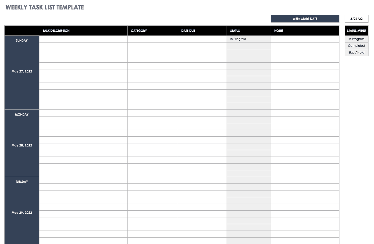 daily task planner template