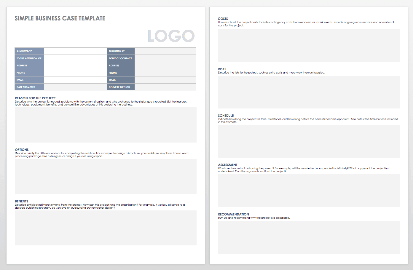 Business Case Xls Template