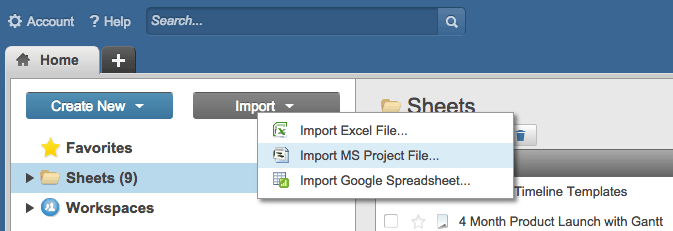 Import MS Project to Smartsheet