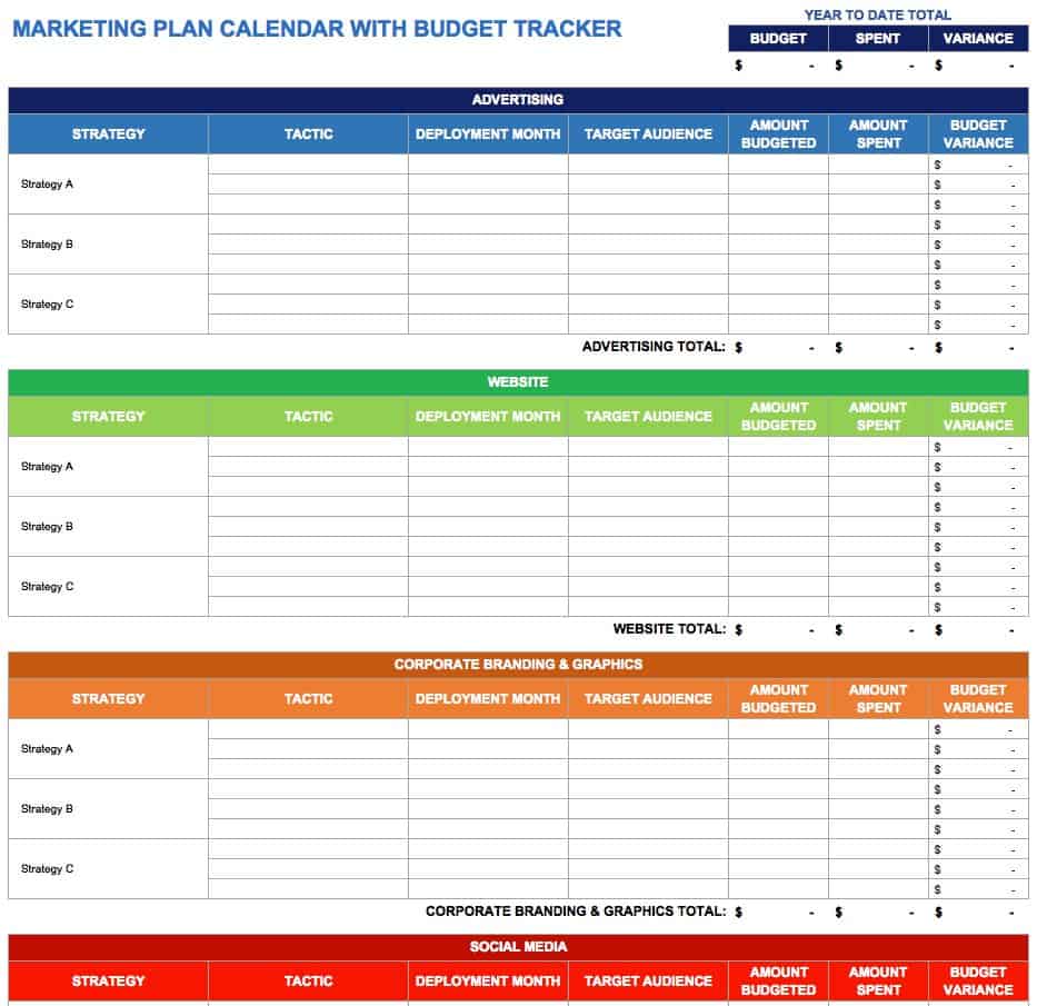 Marketing Calendar Template 2025