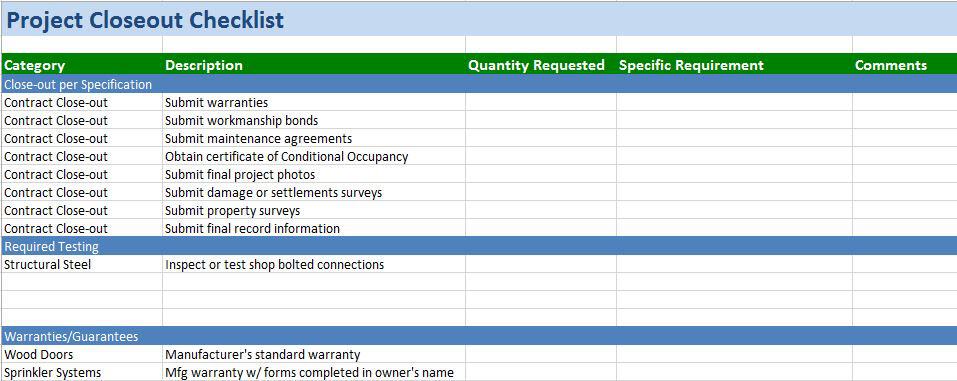 Free Construction Project Management Templates in Excel