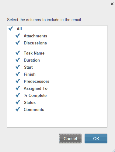Select Columns to Send Recipients