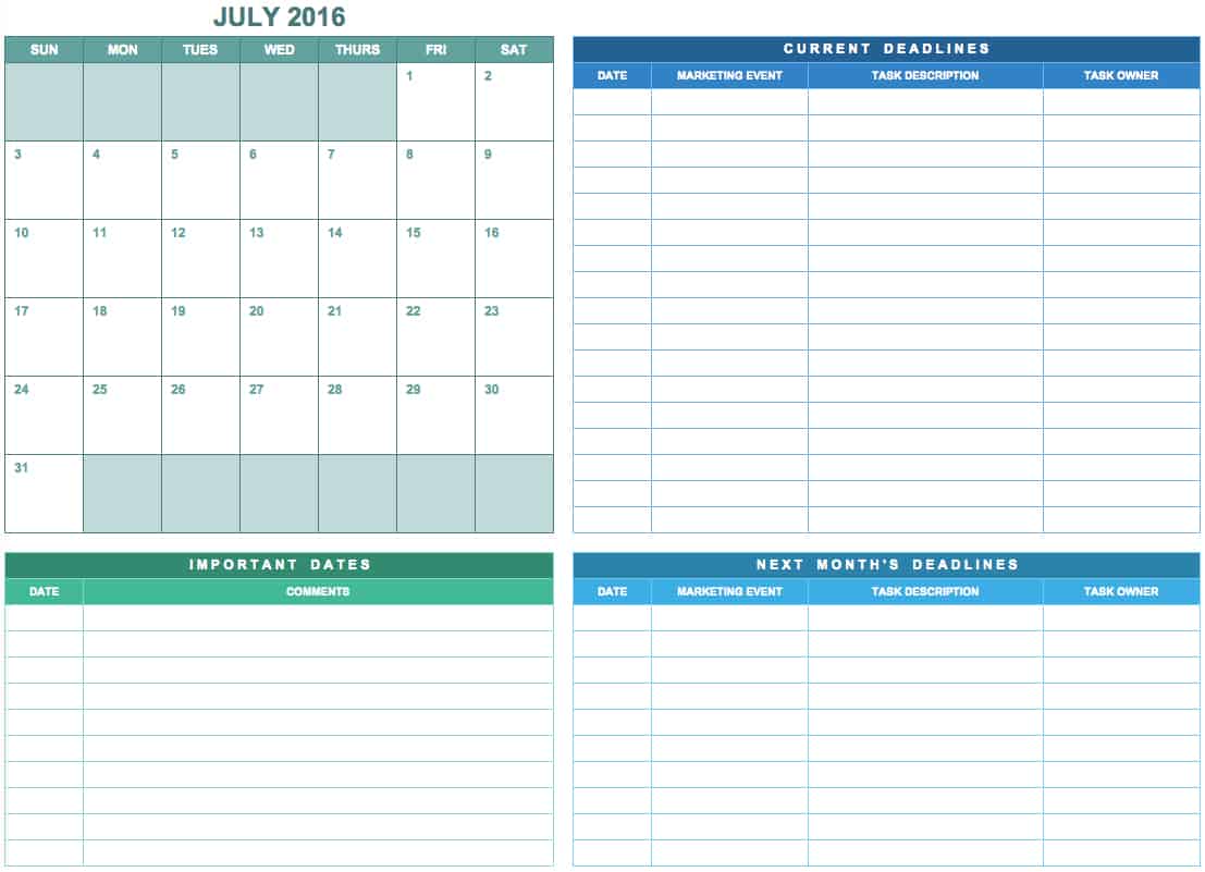 customizable calendar events excel 2013 free download