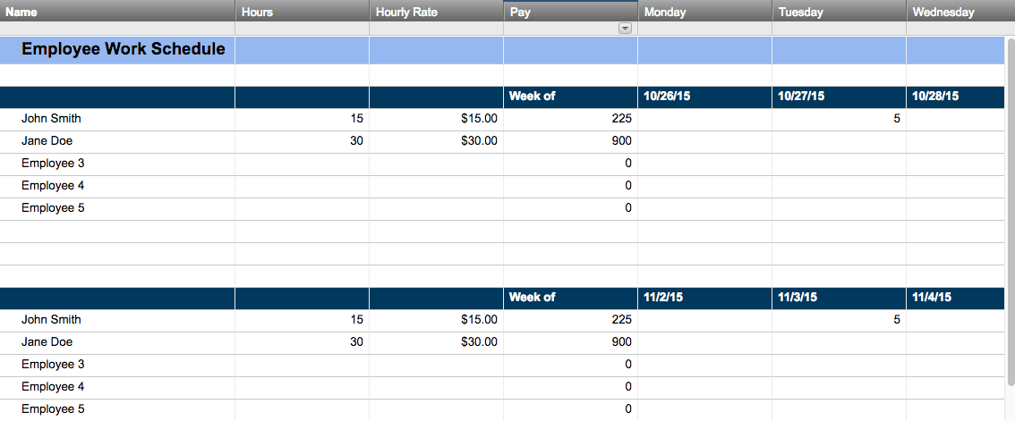 work schedule makers in smartsheet