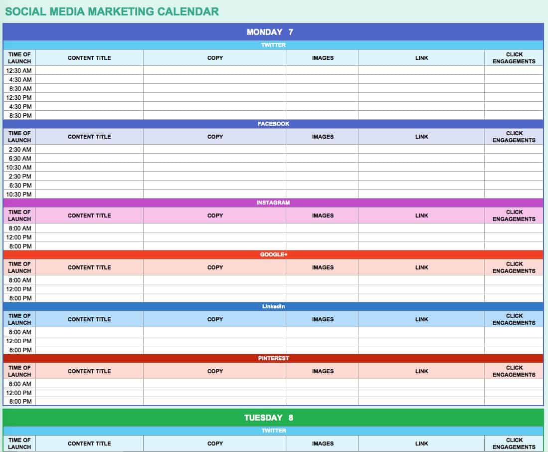 Marketing Calendar Template Free Download 2025