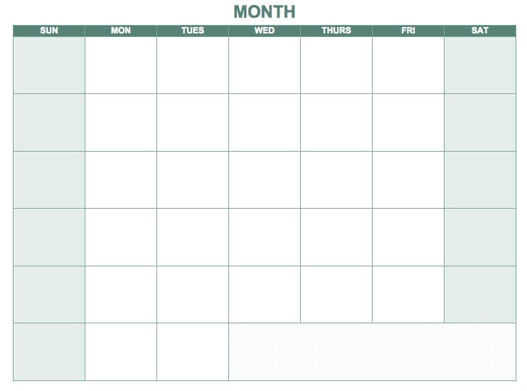 Free Blank Calendar Templates Smartsheet