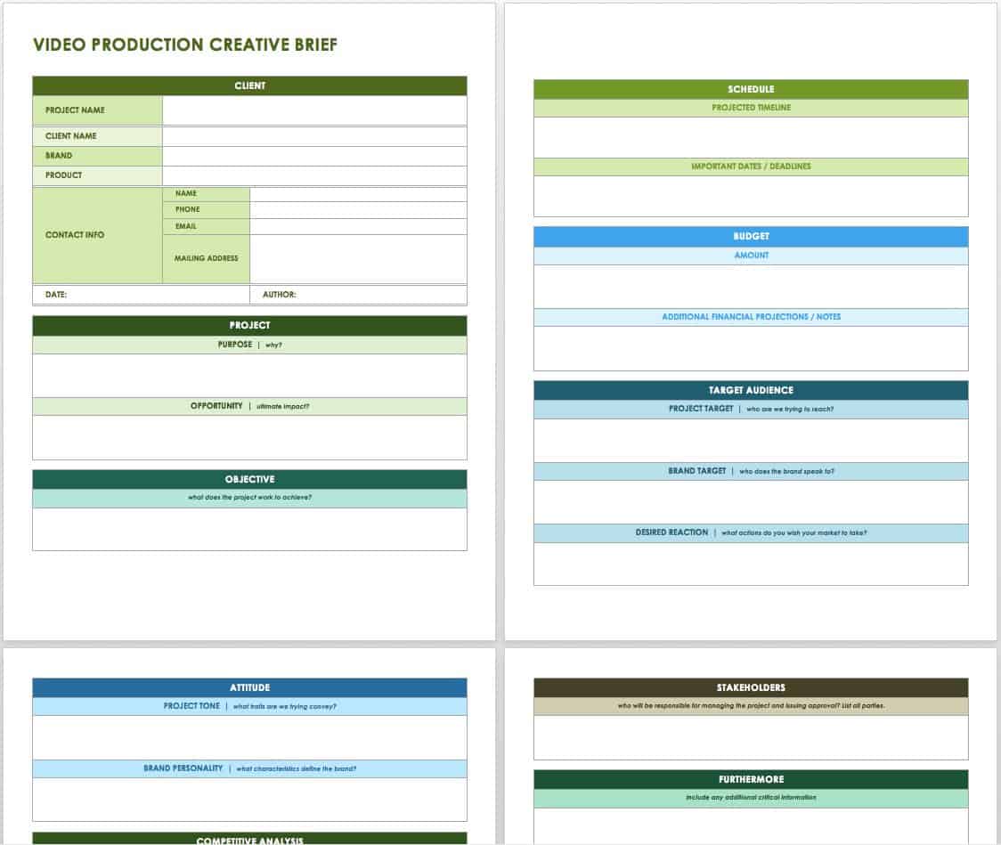 Free Creative Brief Templates - Smartsheet