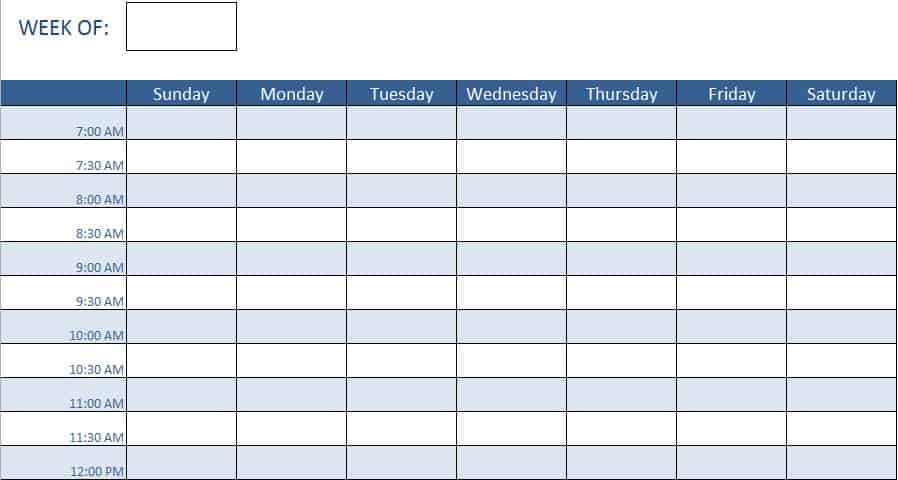 Employee Schedule Chart