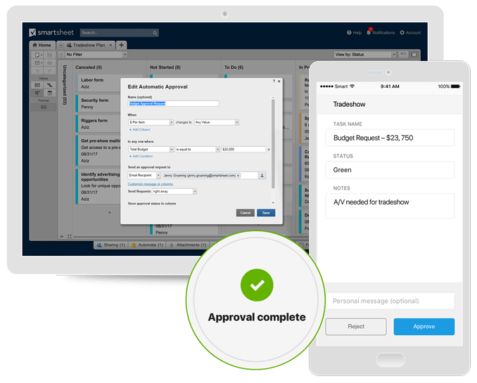 Automate work processes with Smartsheet