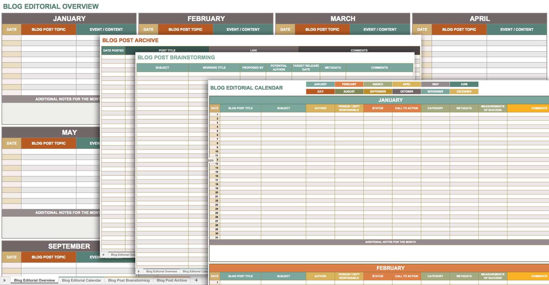 blog editorial calendar template