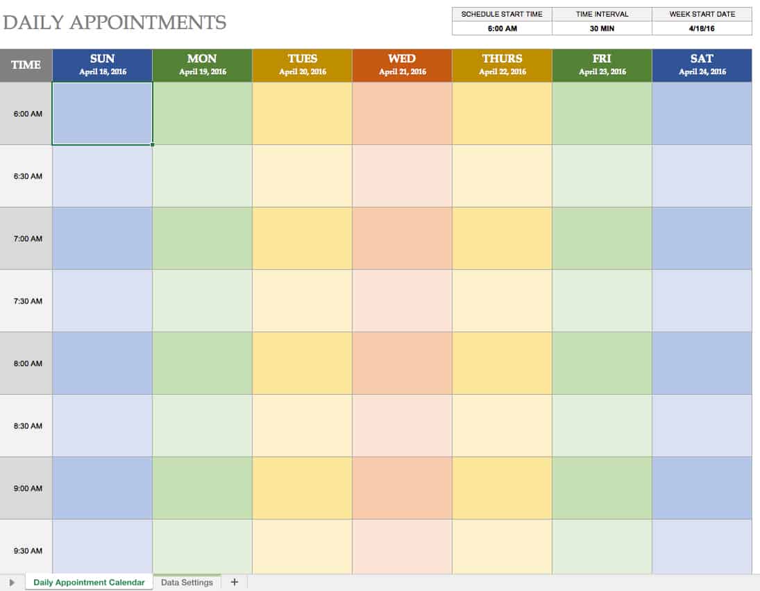 excel appointment scheduler