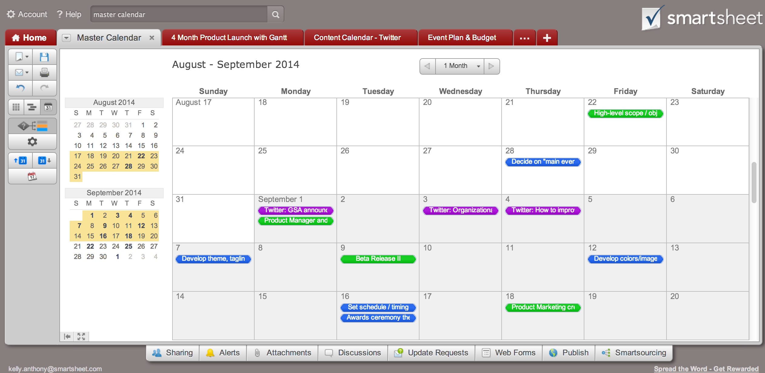 Tip: Create a Calendar Dashboard in 7 Quick Steps  Smartsheet