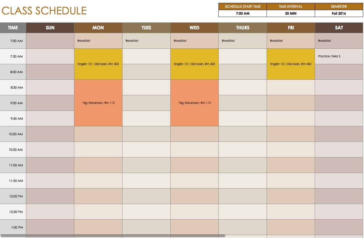 Microsoft Excel Employee Schedule Template