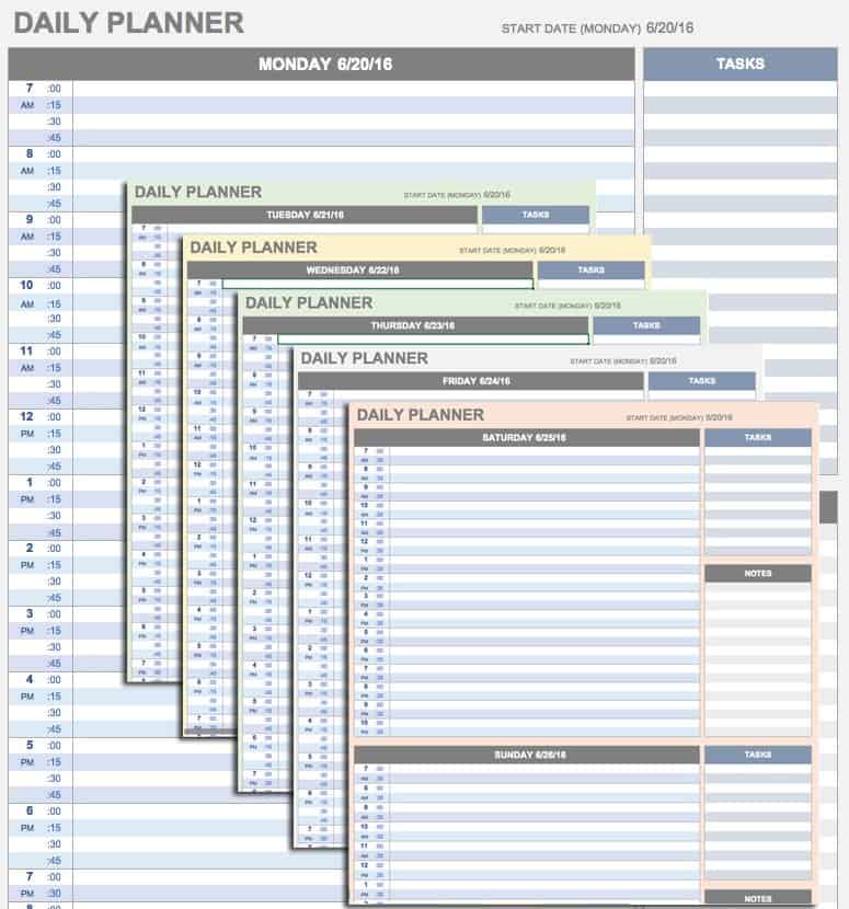 Daily Schedule Template Excel