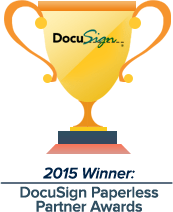 Vencedor do Prêmio DocuSign Paperless Partner em 2015