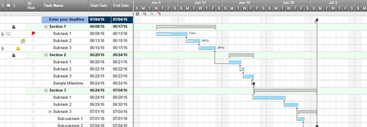 Gantt Project Template with Hard Deadline | Smartsheet