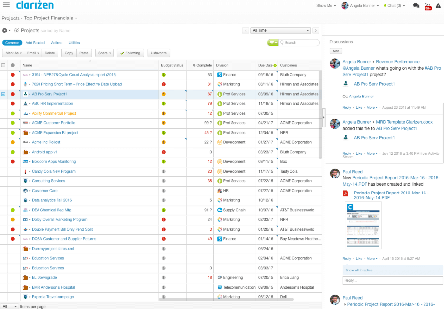 MS Project Alternatives - Clarizen