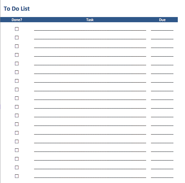 Free To Do List Templates in Excel | to do list format
