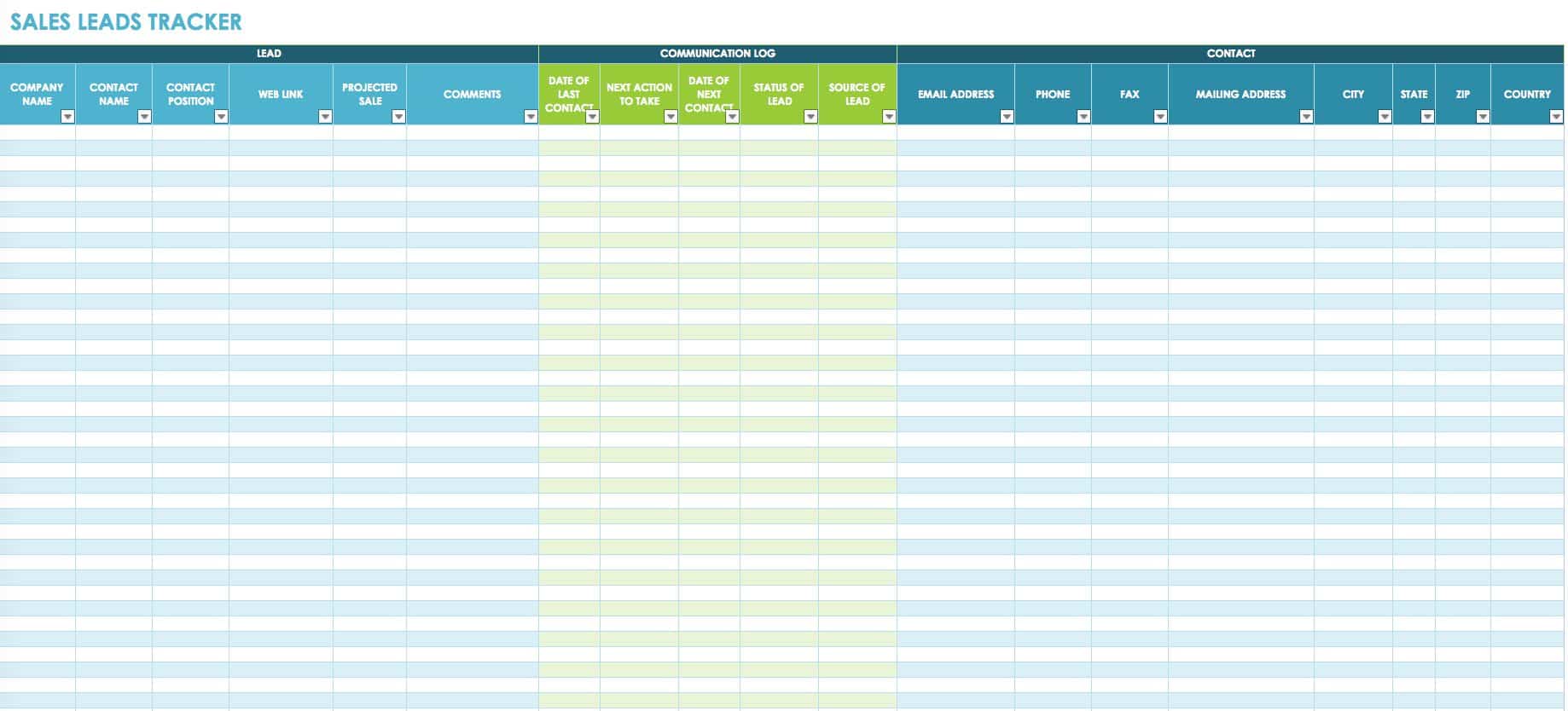 Lead List Template