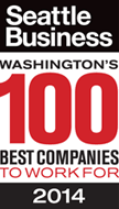 Reconhecido pela Seattle Business como uma das 100 Melhores Empresas para Trabalhar 2014