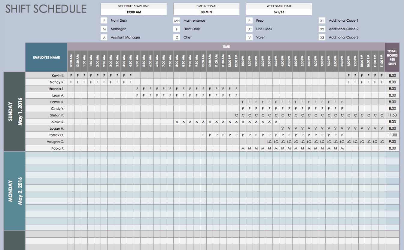 Free Daily Schedule Templates for Excel Smartsheet