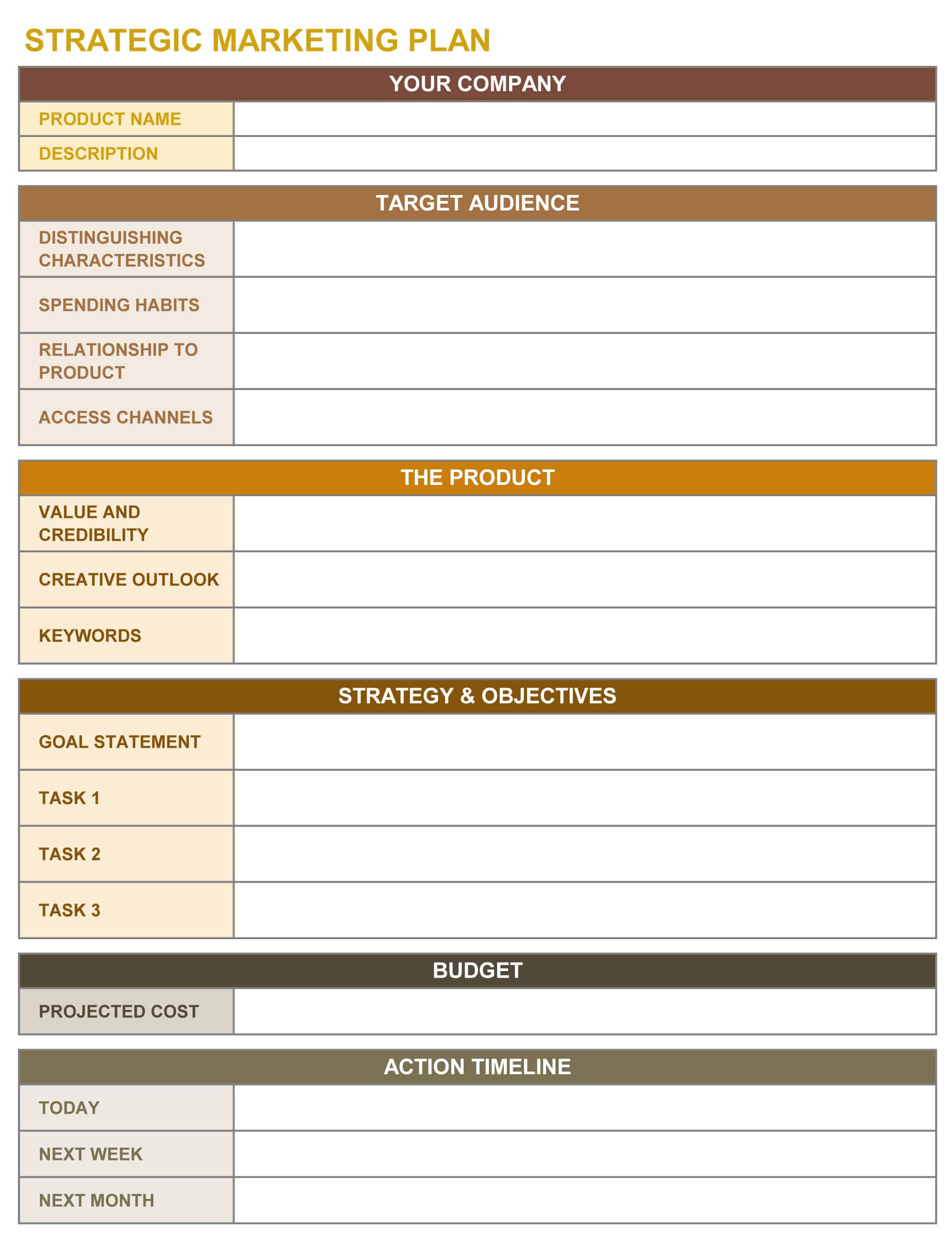 strategic plan budget template