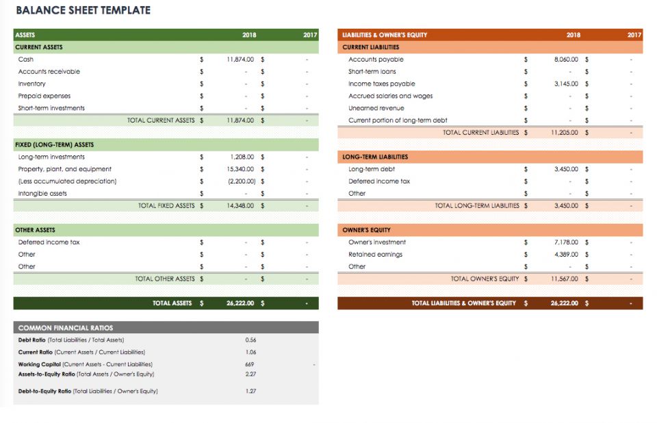 IC Balance Sheet Template Free Cash Flow Statement Templates