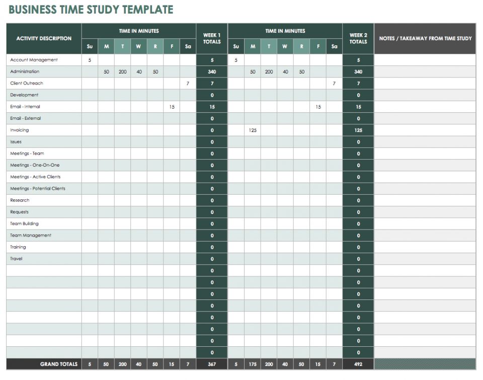 excel time management template