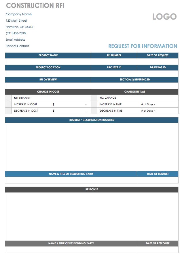 Free Request for Information Templates Smartsheet