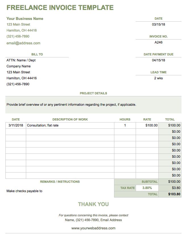 Free Google Docs Invoice Templates  Smartsheet